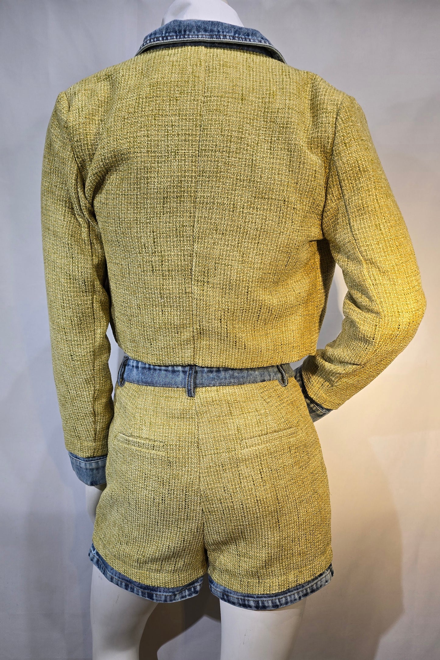 Fashionable summer 2 pc denim set. Great for a Summer concert, or on a cruise.